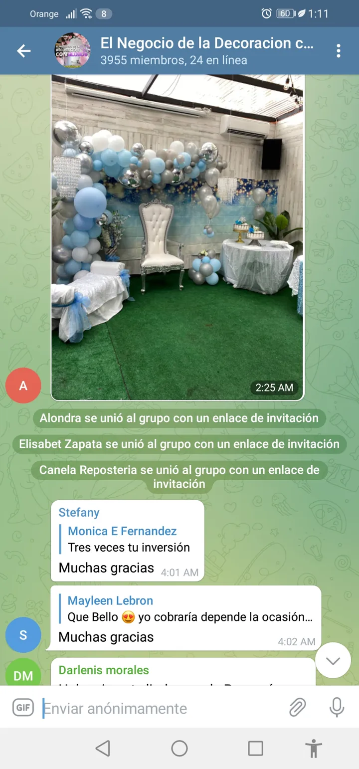 Evento decorado por alumna del curso