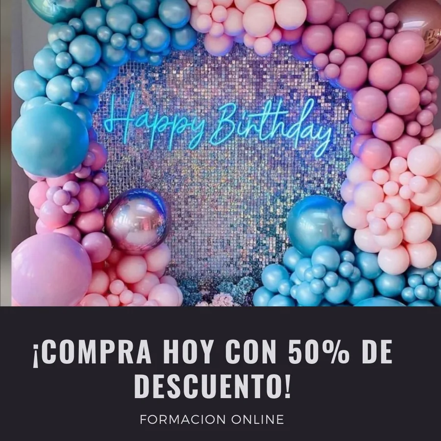 Formación online decoración con globos - 50% descuento